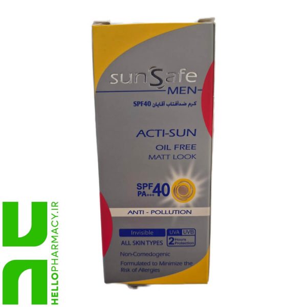 کرم ضد آفتاب SPF40 انواع پوست بی رنگ آقایان سان سیف 50گرم
