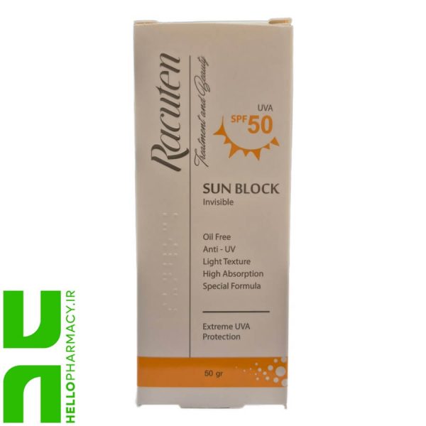 کرم ضد آفتاب SPF50 پوست چرب بی رنگ راکوتن 50گرم