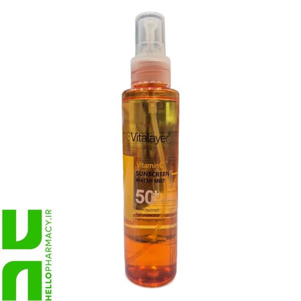 اسپری ضد آفتاب SPF50 انواع پوست ویتامین سی ویتالیر 150میلی لیتر