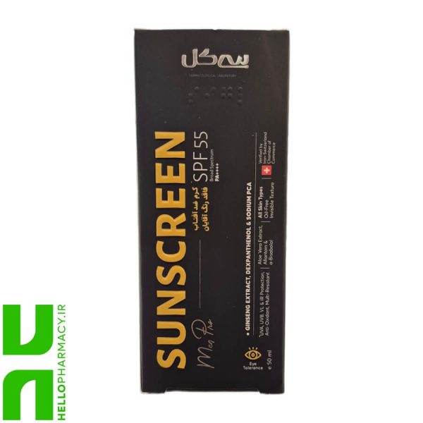 کرم ضد آفتاب SPF55 انواع پوست بی رنگ آقایان سی گل 50میلی لیتر