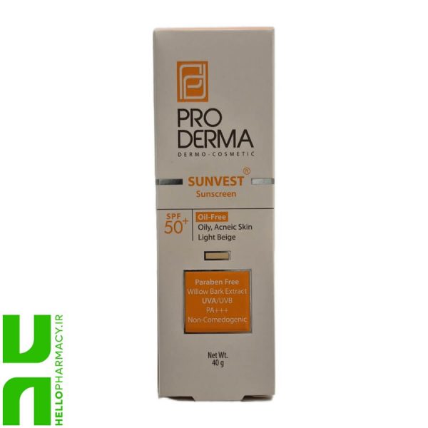 کرم ضد آفتاب SPF50 پوست چرب پرودرما 40میلی لیتر